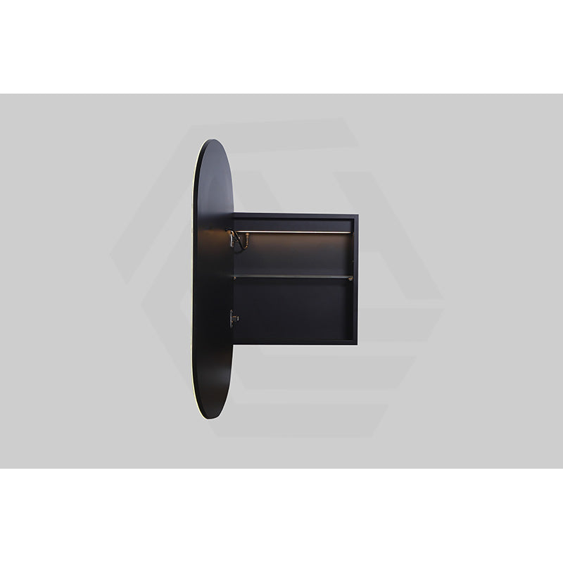 450x900x155mm Lukka Allison Pill Frontlit LED Mirror Oval Shaving Cabinet 3 Colours Lighting Matt White/Matt Black
