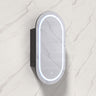 450x900x155mm Lukka Allison Pill Frontlit LED Mirror Oval Shaving Cabinet 3 Colours Lighting Matt White/Matt Black
