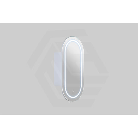 450x900x155mm Lukka Allison Pill Frontlit LED Mirror Oval Shaving Cabinet 3 Colours Lighting Matt White/Matt Black