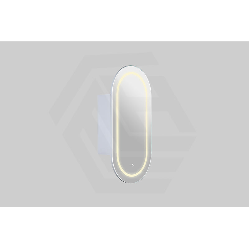 450x900x155mm Lukka Allison Pill Frontlit LED Mirror Oval Shaving Cabinet 3 Colours Lighting Matt White/Matt Black