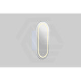 450x900x155mm Lukka Allison Pill Frontlit LED Mirror Oval Shaving Cabinet 3 Colours Lighting Matt White/Matt Black