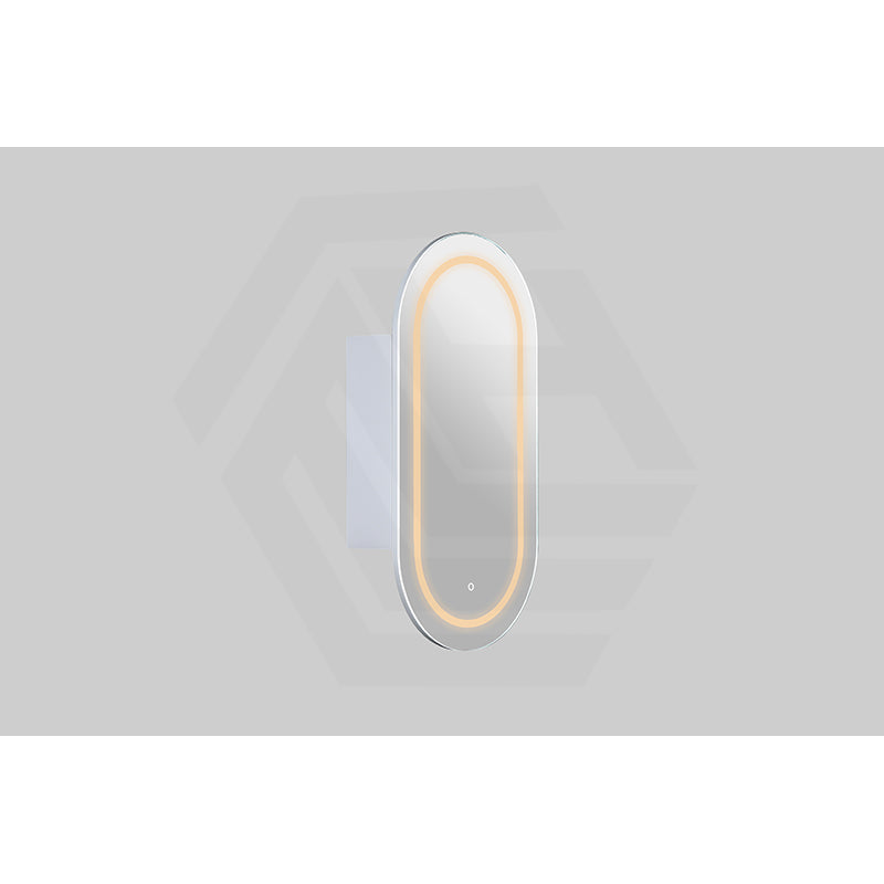 450x900x155mm Lukka Allison Pill Frontlit LED Mirror Oval Shaving Cabinet 3 Colours Lighting Matt White/Matt Black