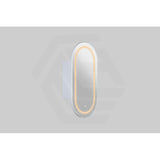 450x900x155mm Lukka Allison Pill Frontlit LED Mirror Oval Shaving Cabinet 3 Colours Lighting Matt White/Matt Black