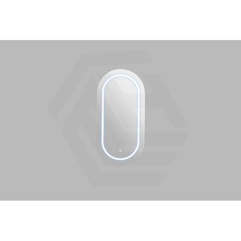 450x900x155mm Lukka Allison Pill Frontlit LED Mirror Oval Shaving Cabinet 3 Colours Lighting Matt White/Matt Black