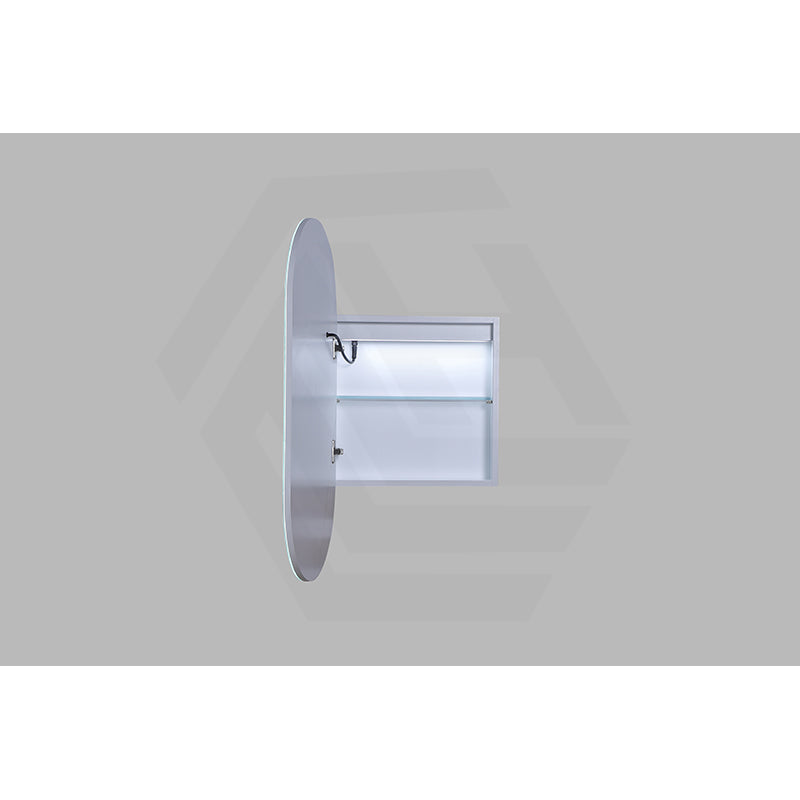 450x900x155mm Lukka Allison Pill Frontlit LED Mirror Oval Shaving Cabinet 3 Colours Lighting Matt White/Matt Black