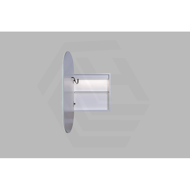 450x900x155mm Lukka Allison Pill Frontlit LED Mirror Oval Shaving Cabinet 3 Colours Lighting Matt White/Matt Black