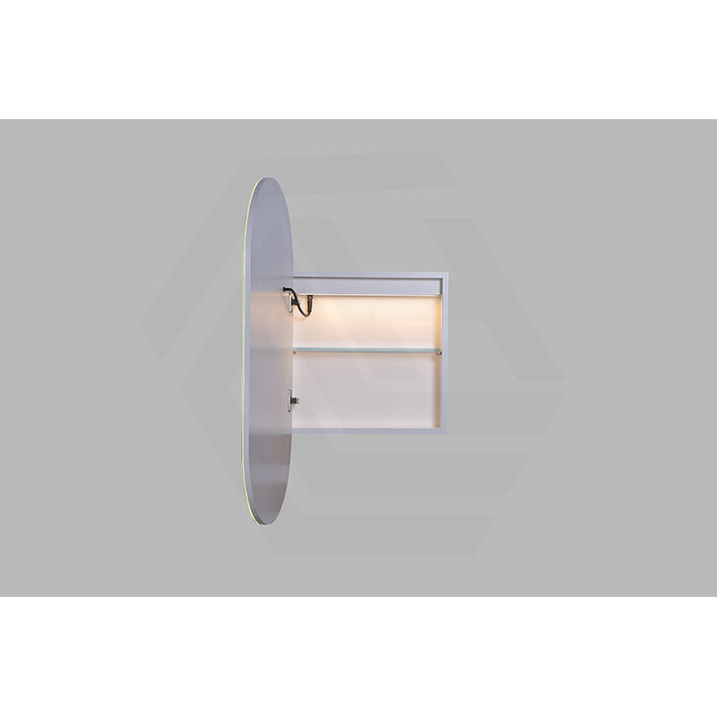 450x900x155mm Lukka Allison Pill Frontlit LED Mirror Oval Shaving Cabinet 3 Colours Lighting Matt White/Matt Black