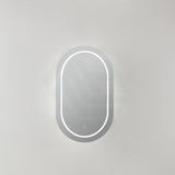 Lukka Allison Pill 450x900x150mm Oval Frontlit LED Shaving Cabinet Matt White / Matt Black
