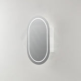 Lukka Allison Pill 450x900x150mm Oval Frontlit LED Shaving Cabinet Matt White / Matt Black