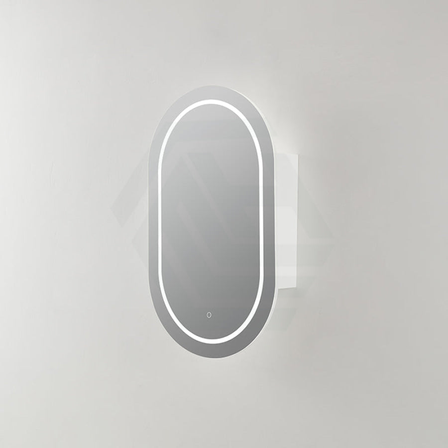Lukka Allison Pill 450x900x150mm Matt White Oval Frontlit LED Shaving Cabinet