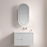 Lukka Allison Pill 450x900x150mm Matt White Oval Frontlit LED Shaving Cabinet