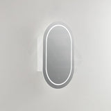 Lukka Allison Pill 450x900x150mm Oval Frontlit LED Shaving Cabinet Matt White / Matt Black