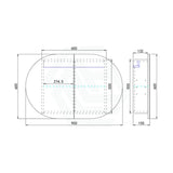900/1200/1500Mm Ceto Olivia Matt Black Oval Led Shaving Cabinet Frontlit Cabinets