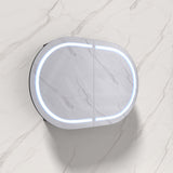 900/1200/1500mm Lukka Allison Pill Shape Frontlit LED Mirror Oval Shaving Cabinet 3 Colours Lighting Matt Black/Matt White