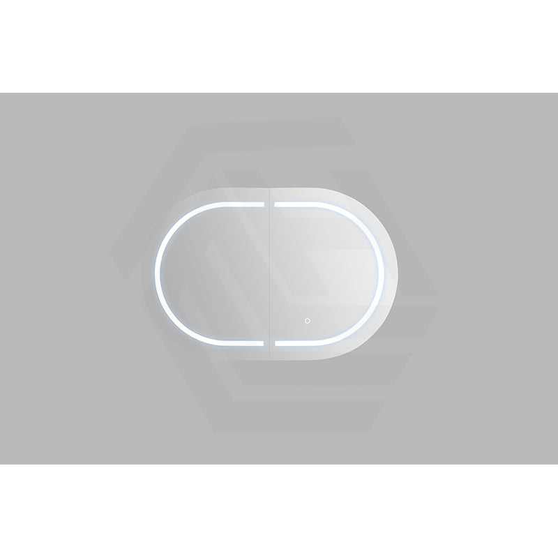 900/1200/1500mm Lukka Allison Pill Shape Frontlit LED Mirror Oval Shaving Cabinet 3 Colours Lighting Matt Black/Matt White