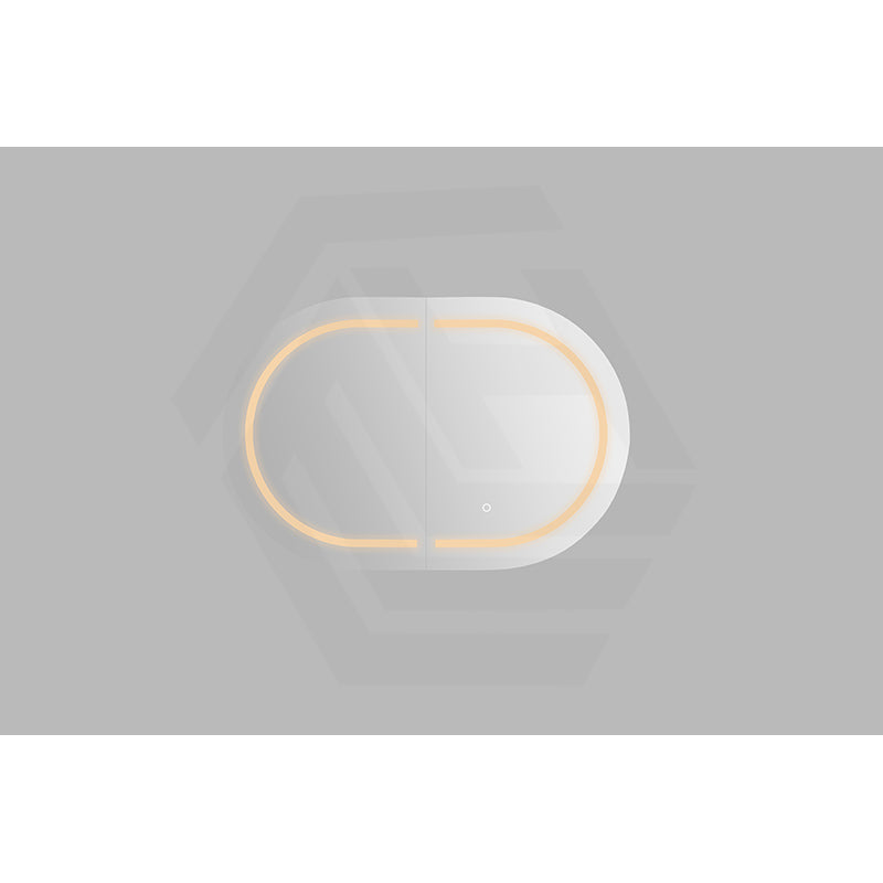 900/1200/1500mm Lukka Allison Pill Shape Frontlit LED Mirror Oval Shaving Cabinet 3 Colours Lighting Matt Black/Matt White