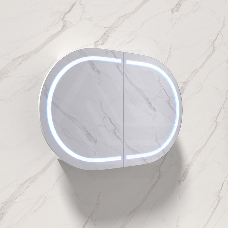 900/1200/1500mm Lukka Allison Pill Shape Frontlit LED Mirror Oval Shaving Cabinet 3 Colours Lighting Matt Black/Matt White