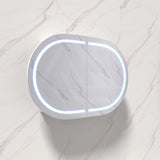 900/1200/1500mm Lukka Allison Pill Shape Frontlit LED Mirror Oval Shaving Cabinet 3 Colours Lighting Matt Black/Matt White