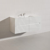 Lukka Cabarita 1200mm Modern Wall Hung Vanity PVC Single/Double Bowls Cabinet Variant Colour Available
