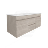 Lukka Camden Modern 1200mm Wall Hung Vanity E0 MDF Wood Grain PVC Film Cabinet with Middle Drawers In Various Colours