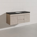 Lukka Camden Modern 1200mm Wall Hung Vanity E0 MDF Wood Grain PVC Film Cabinet with Middle Drawers In Various Colours