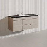 Lukka Camden Modern 1200mm Wall Hung Vanity E0 MDF Wood Grain PVC Film Cabinet with Middle Drawers In Various Colours