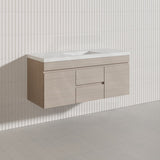 Lukka Camden Modern 1200mm Wall Hung Vanity E0 MDF Wood Grain PVC Film Cabinet with Middle Drawers In Various Colours