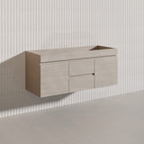 Lukka Camden Modern 1200mm Wall Hung Vanity E0 MDF Wood Grain PVC Film Cabinet with Middle Drawers In Various Colours