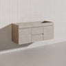 Lukka Camden Modern 1200mm Wall Hung Vanity E0 MDF Wood Grain PVC Film Cabinet with Middle Drawers In Various Colours