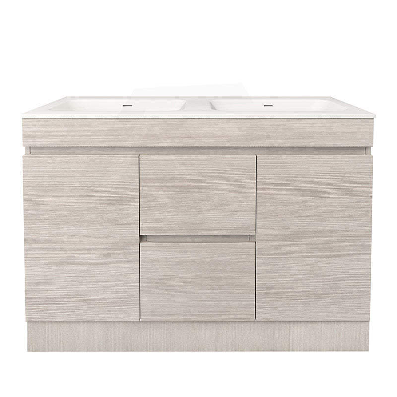 Lukka Camden Modern 1200mm Freestanding Vanity E0 MDF Wood Grain Single/Double Bowls Cabinet In Various Colors