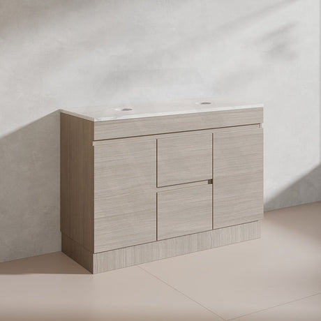 Lukka Camden Modern 1200mm Freestanding Vanity E0 MDF Wood Grain Single/Double Bowls Cabinet In Various Colors