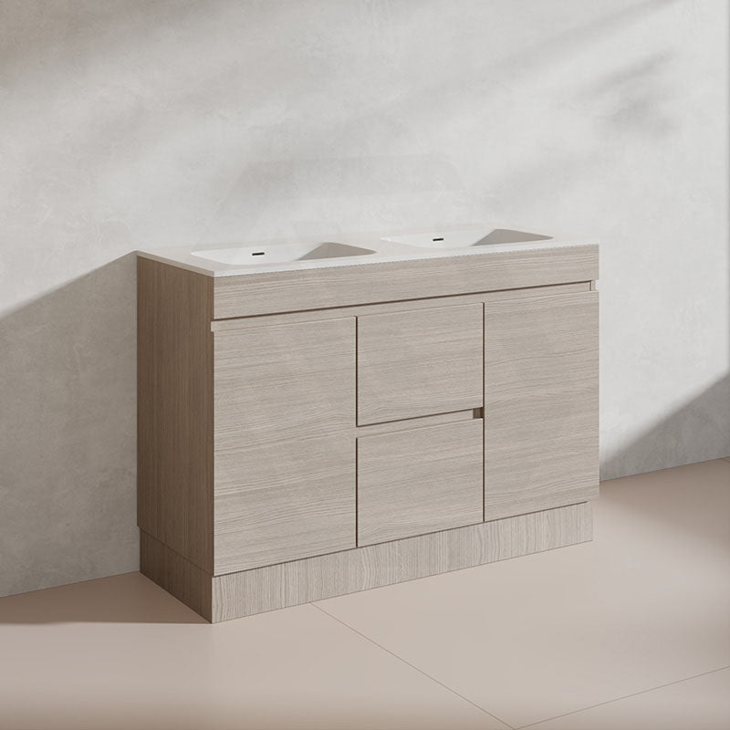 Lukka Camden Modern 1200mm Freestanding Vanity E0 MDF Wood Grain Single/Double Bowls Cabinet In Various Colors