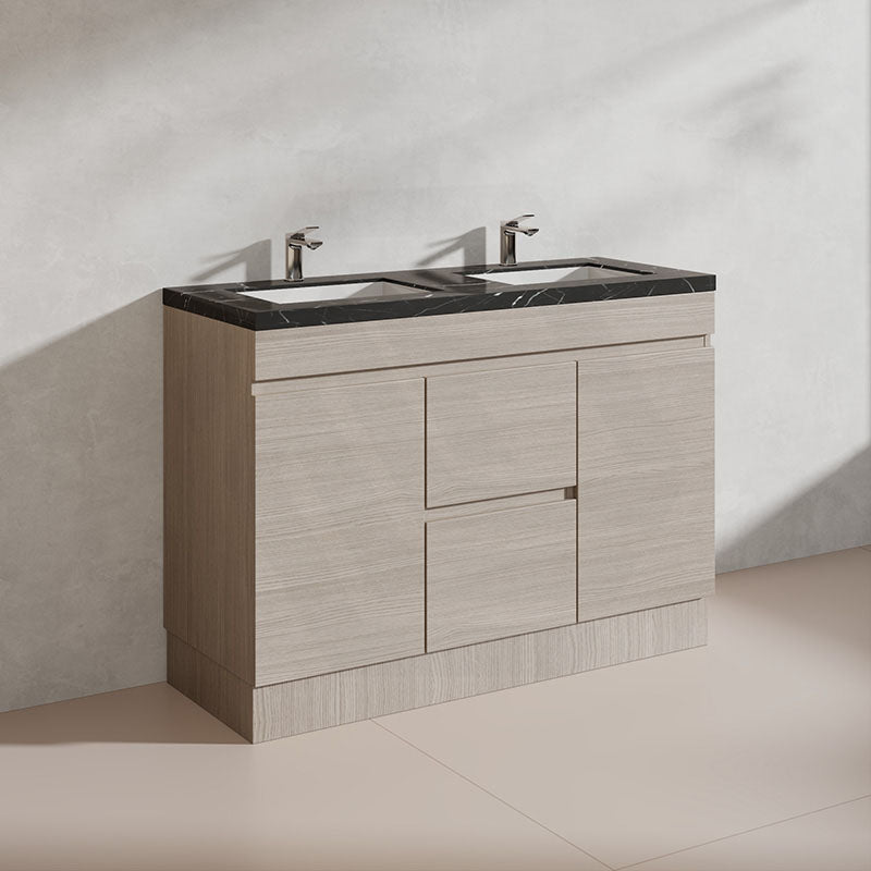 Lukka Camden Modern 1200mm Freestanding Vanity E0 MDF Wood Grain Single/Double Bowls Cabinet In Various Colors