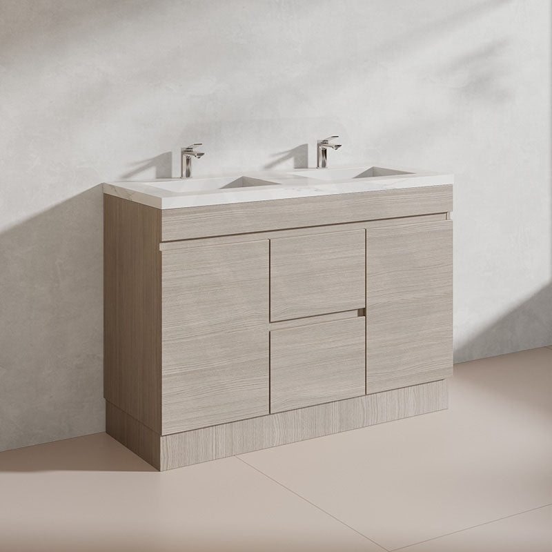 Lukka Camden Modern 1200mm Freestanding Vanity E0 MDF Wood Grain Single/Double Bowls Cabinet In Various Colors