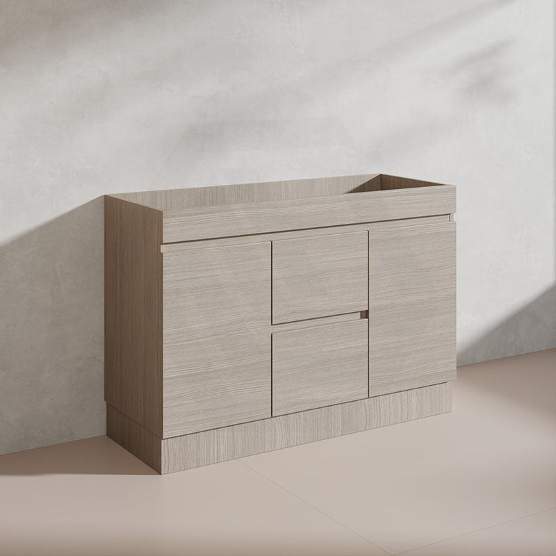 Lukka Camden Modern 1200mm Freestanding Vanity E0 MDF Wood Grain Single/Double Bowls Cabinet In Various Colors