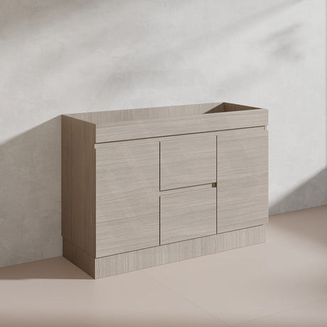 Lukka Camden Modern 1200mm Freestanding Vanity E0 MDF Wood Grain Single/Double Bowls Cabinet In Various Colors