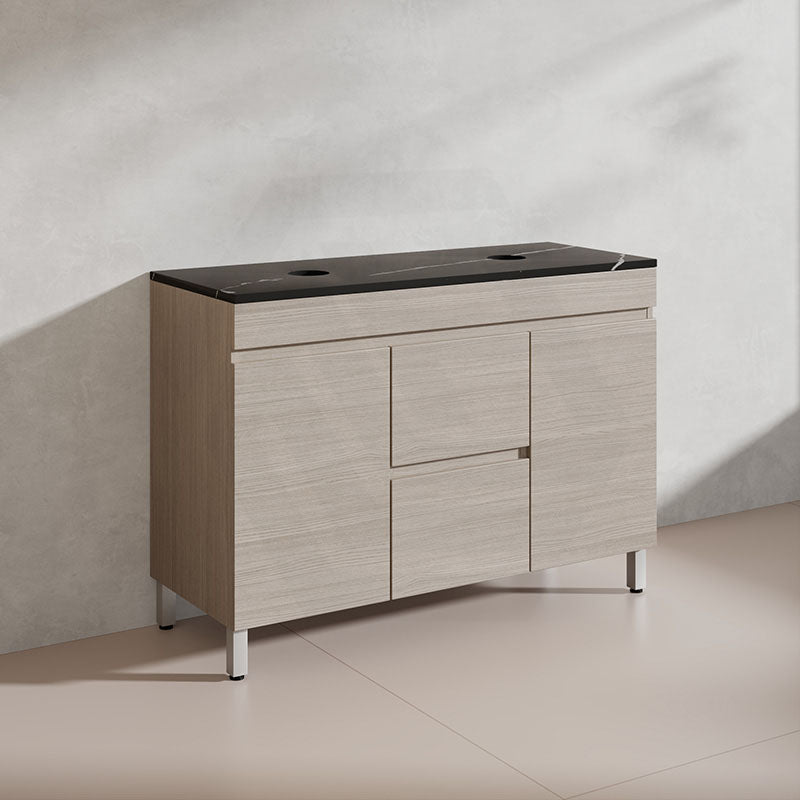 Lukka Camden Modern 1200mm Freestanding Vanity E0 MDF Wood Grain Single/Double Bowls Cabinet In Various Colors