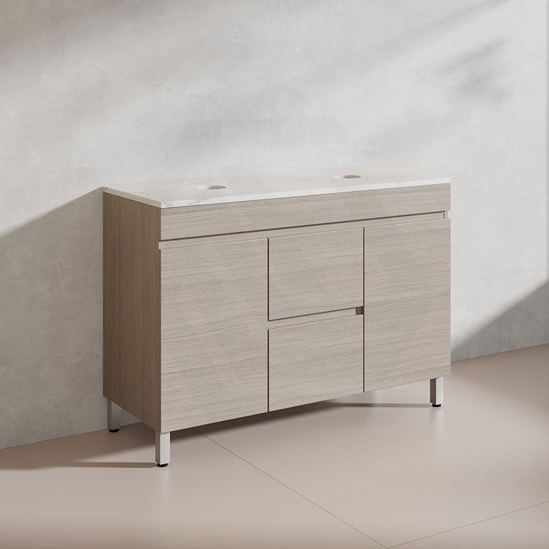 Lukka Camden Modern 1200mm Freestanding Vanity E0 MDF Wood Grain Single/Double Bowls Cabinet In Various Colors