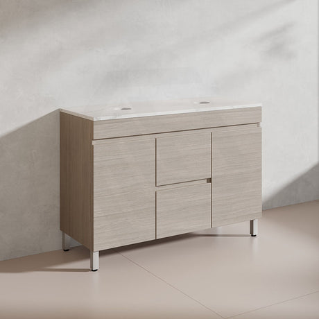 Lukka Camden Modern 1200mm Freestanding Vanity E0 MDF Wood Grain Single/Double Bowls Cabinet In Various Colors