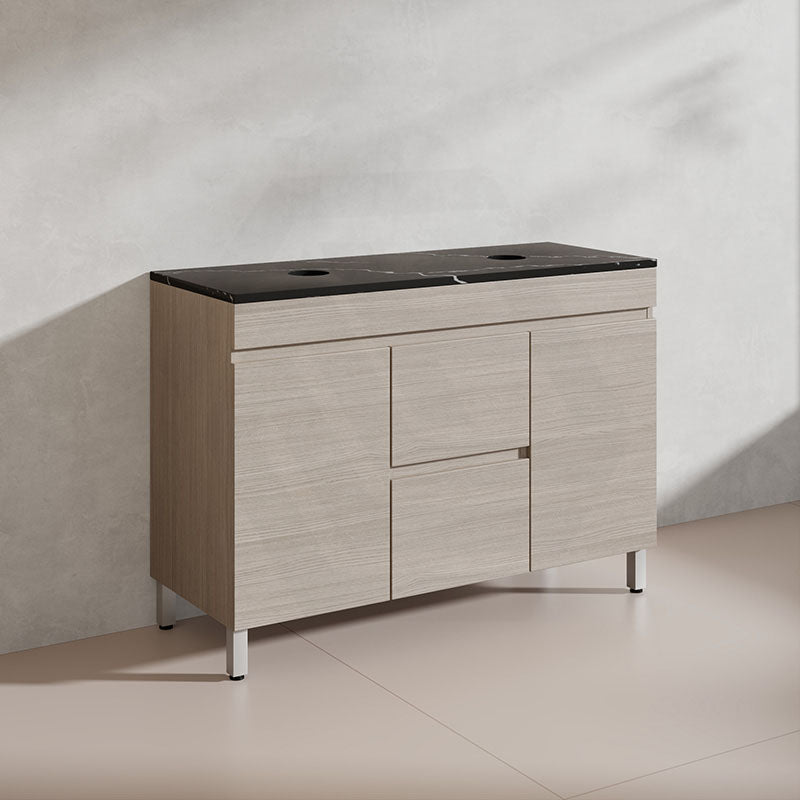Lukka Camden Modern 1200mm Freestanding Vanity E0 MDF Wood Grain Single/Double Bowls Cabinet In Various Colors