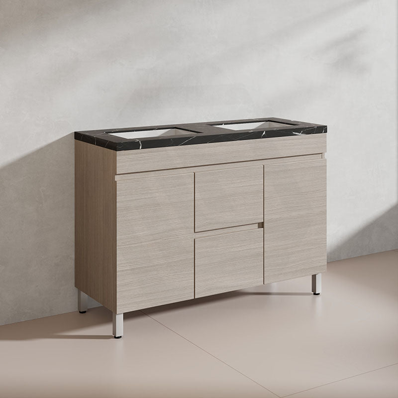 Lukka Camden Modern 1200mm Freestanding Vanity E0 MDF Wood Grain Single/Double Bowls Cabinet In Various Colors