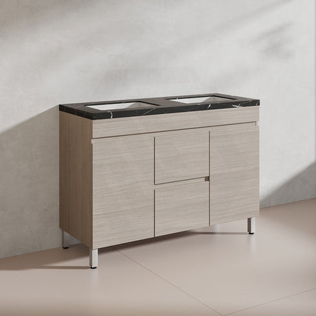 Lukka Camden Modern 1200mm Freestanding Vanity E0 MDF Wood Grain Single/Double Bowls Cabinet In Various Colors
