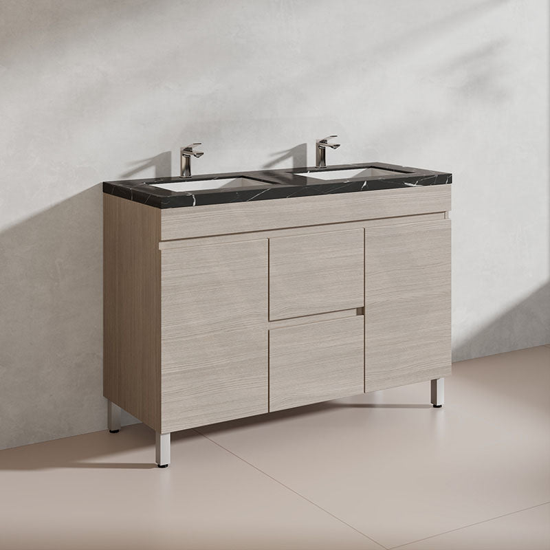 Lukka Camden Modern 1200mm Freestanding Vanity E0 MDF Wood Grain Single/Double Bowls Cabinet In Various Colors