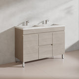 Lukka Camden Modern 1200mm Freestanding Vanity E0 MDF Wood Grain Single/Double Bowls Cabinet In Various Colors