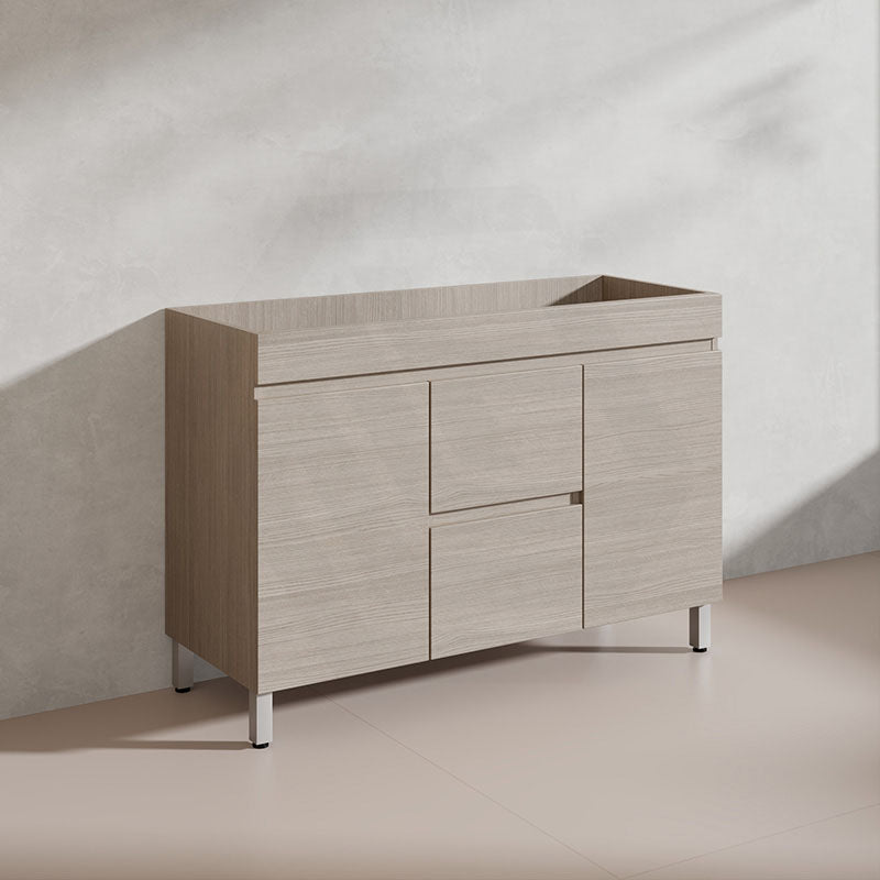 Lukka Camden Modern 1200mm Freestanding Vanity E0 MDF Wood Grain Single/Double Bowls Cabinet In Various Colors