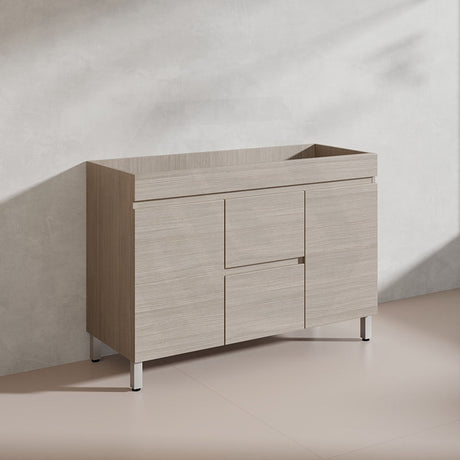Lukka Camden Modern 1200mm Freestanding Vanity E0 MDF Wood Grain Single/Double Bowls Cabinet In Various Colors