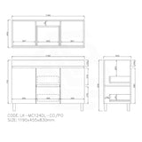 Lukka Camden Modern 1200mm Freestanding Vanity E0 MDF Wood Grain Single/Double Bowls Cabinet In Various Colors