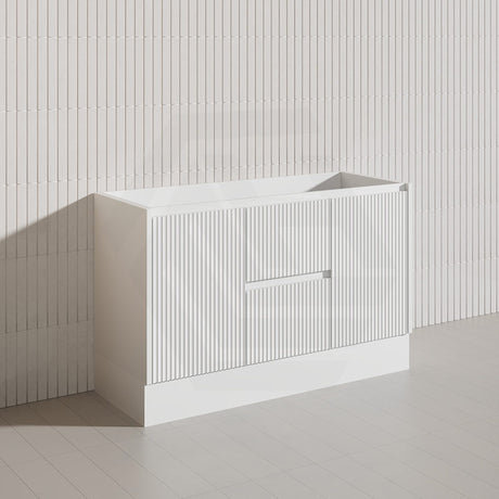 Lukka Crete Modern 1200mm Matt Black/White Freestanding Vanity Single/Double Bowls PVC Board Linear Surface
