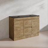Lukka Camden Modern 1200mm Freestanding Vanity E0 MDF Wood Grain Single/Double Bowls Cabinet In Various Colors
