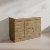 Lukka Camden Modern 1200mm Freestanding Vanity E0 MDF Wood Grain Single/Double Bowls Cabinet In Various Colors